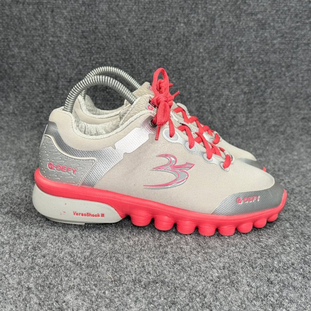 G-DEFY Women's Athletic Sneakers in Light Gray and Coral